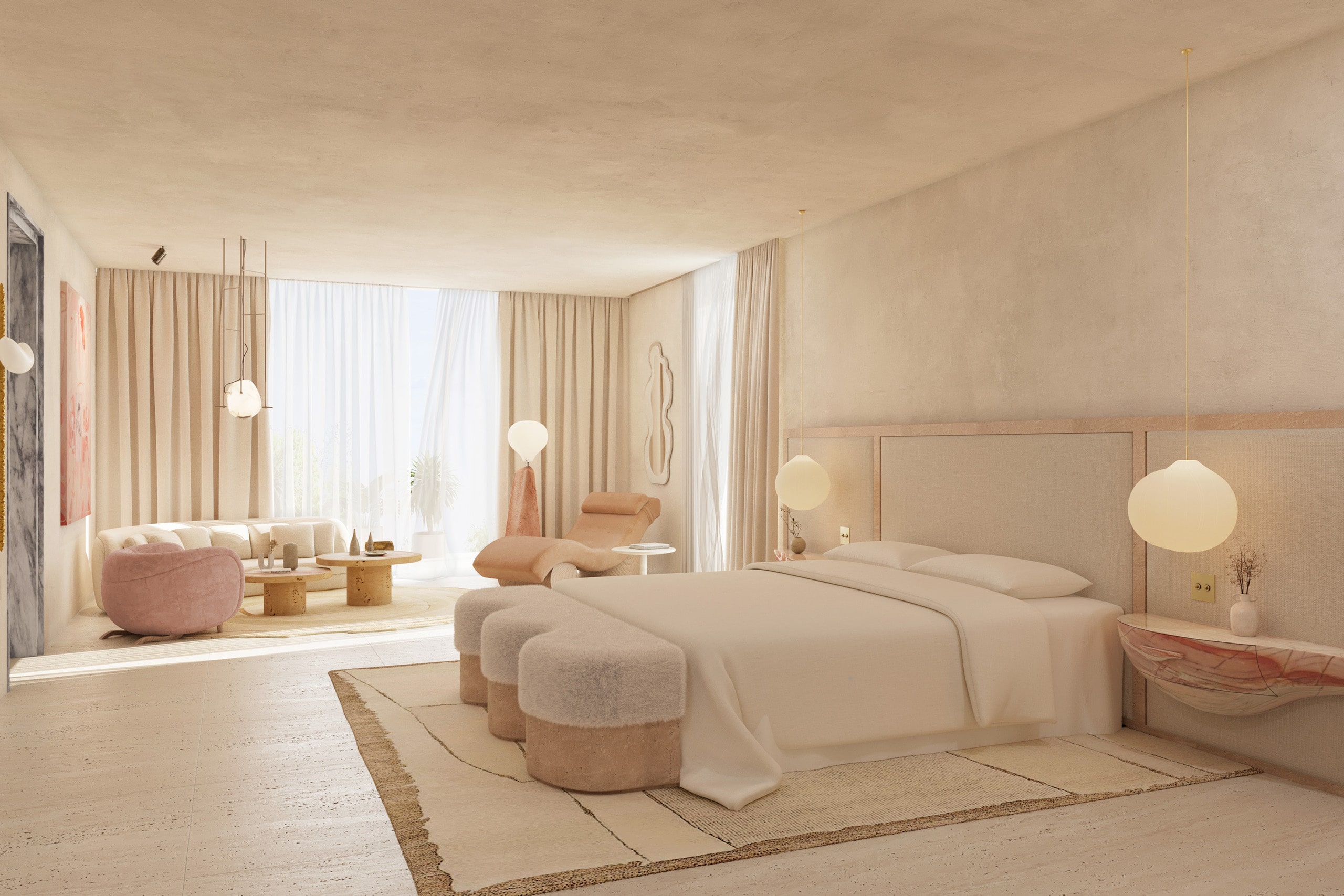 inside the bedroom of a dubai villa renovation