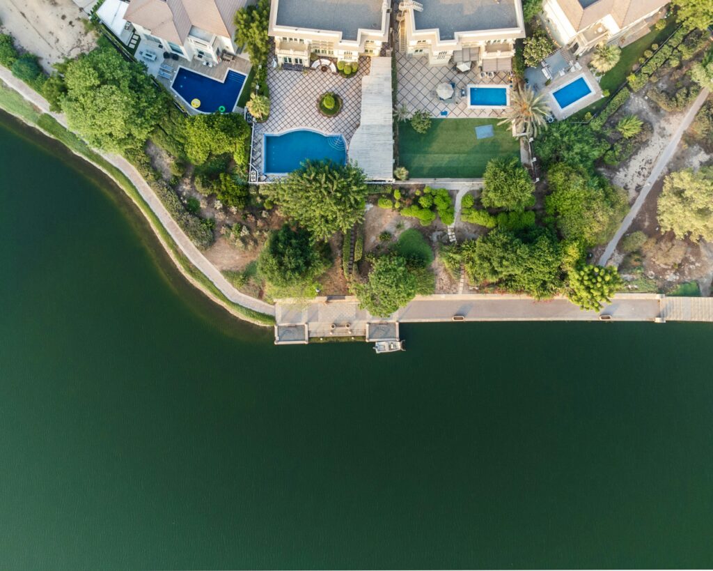 birds eye view of a dubai hills villa
