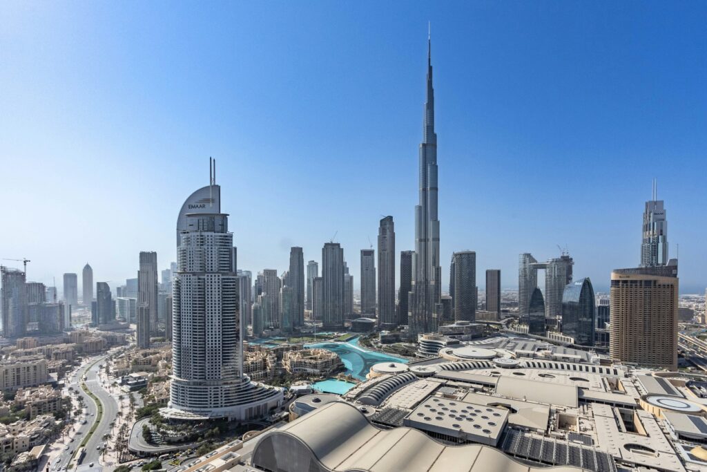 downtown dubai skyline in daytime
