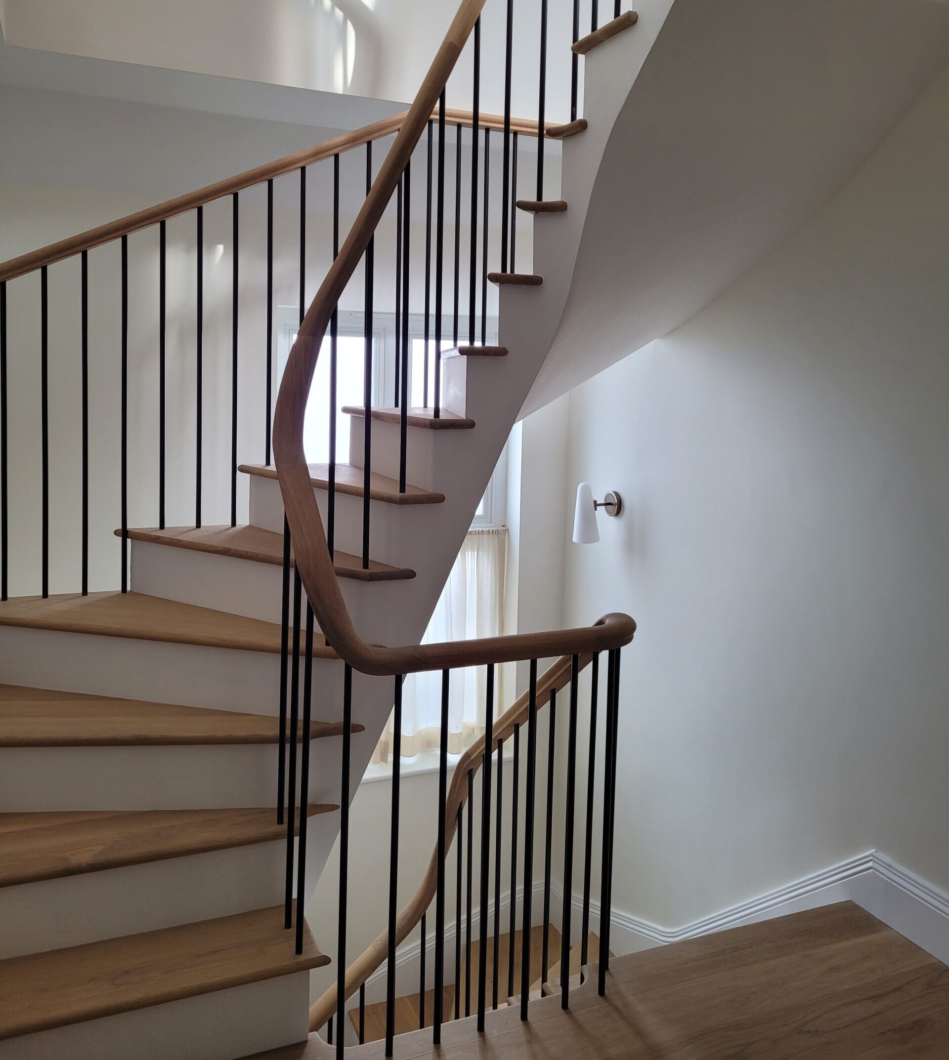 view of curved staircase