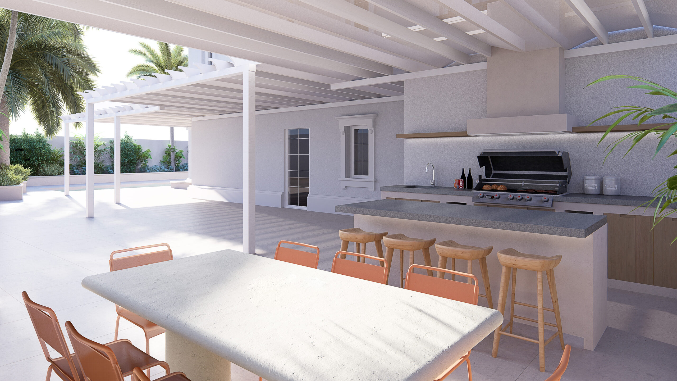 arabian ranches outdoor kitchen area render