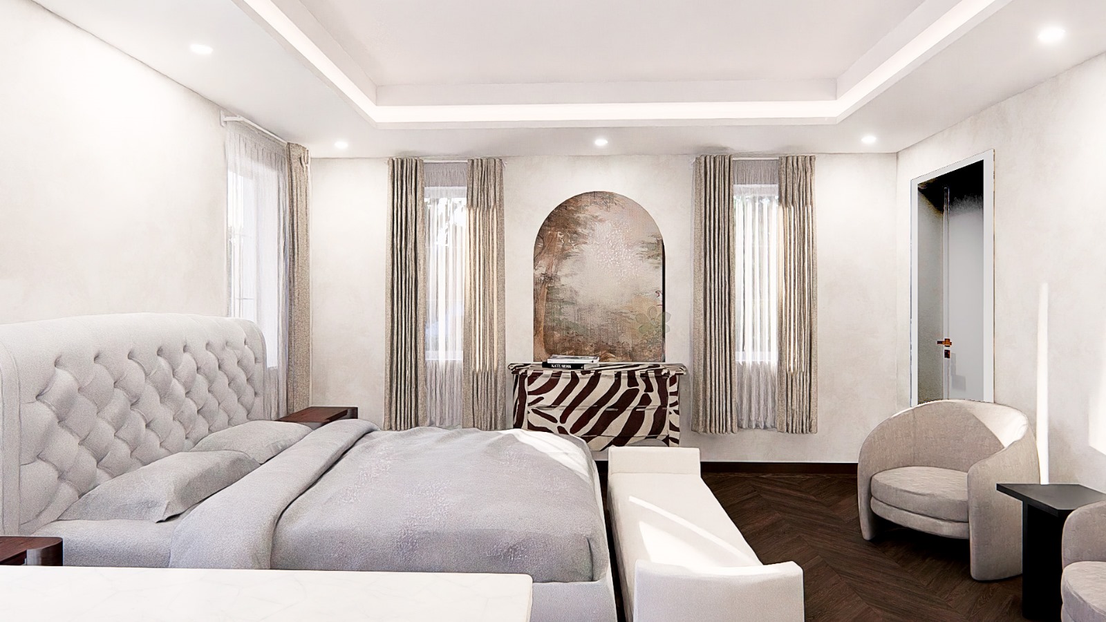 arbian ranches render of grey bedroom