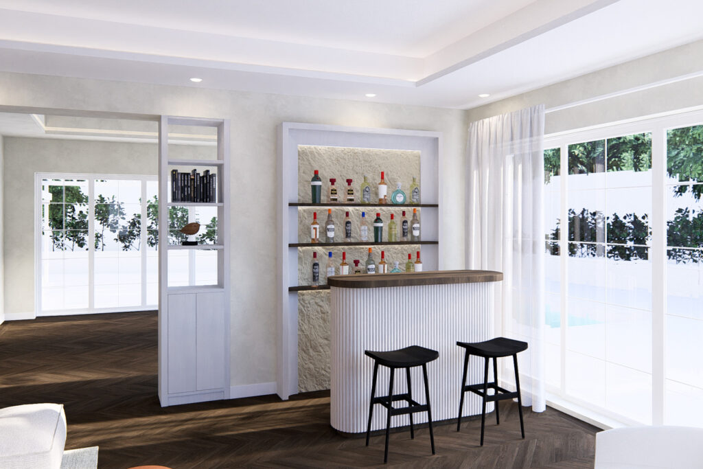 render of a bar area in a villa in arabian ranches